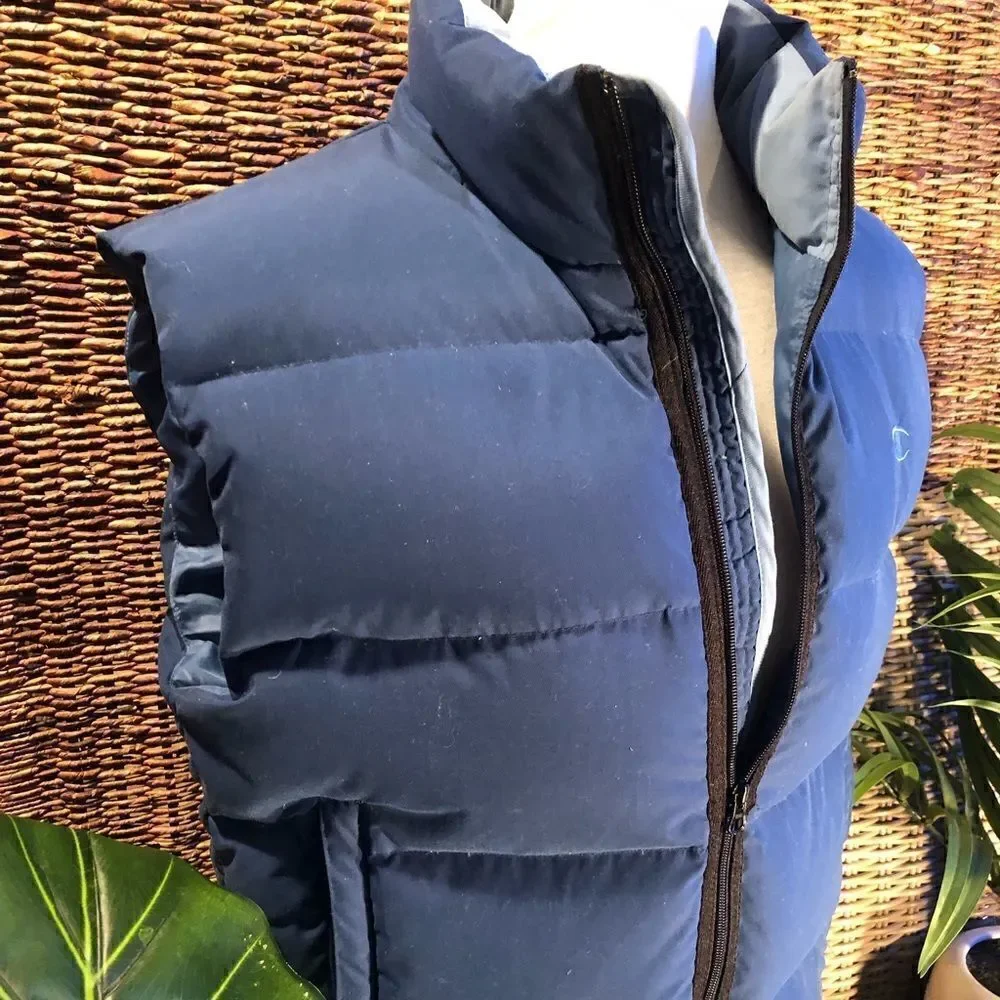 Champion Navy Blue Down Puffer Vest Size Small-EUC